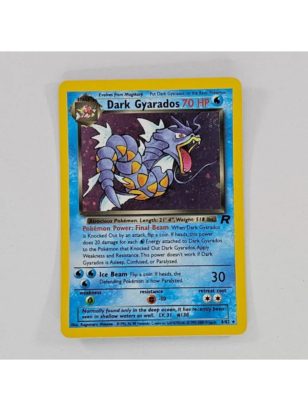 Pokémon TCG Dark Gyarados Team Rocket 8/82 Holo Unlimited Holo Rare